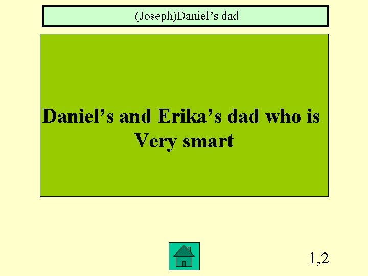 (Joseph)Daniel’s dad Daniel’s and Erika’s dad who is Very smart 1, 2 