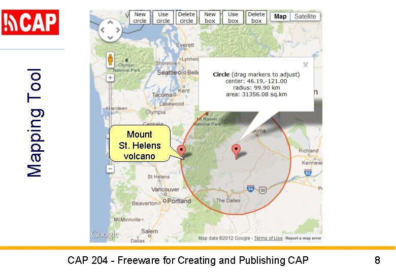 Mapping Tool Mount St. Helens volcano CAP 204 - Freeware for Creating and Publishing