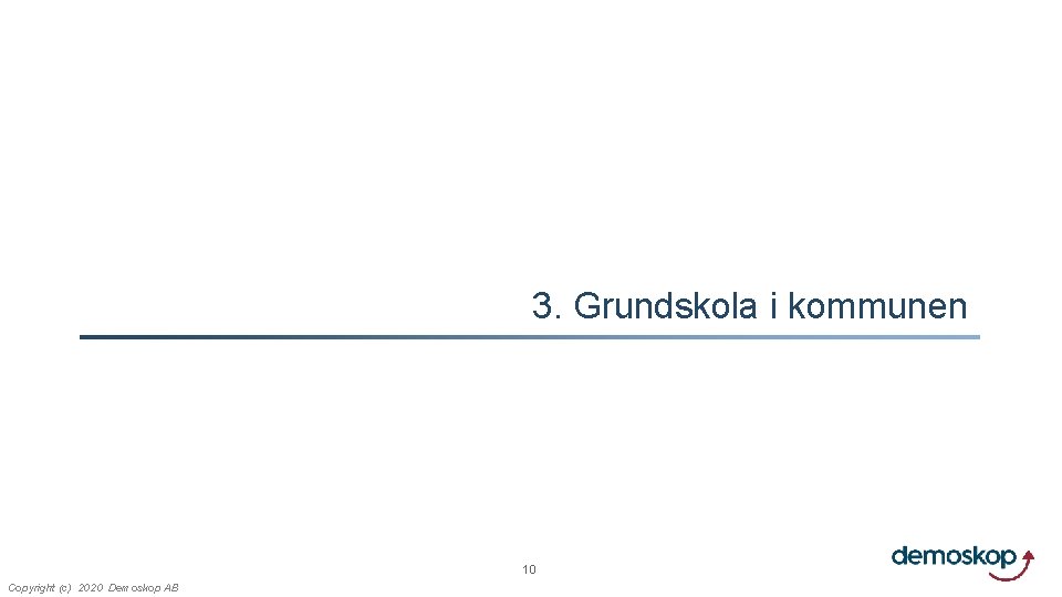 3. Grundskola i kommunen 10 Copyright (c) 2020 Demoskop AB 