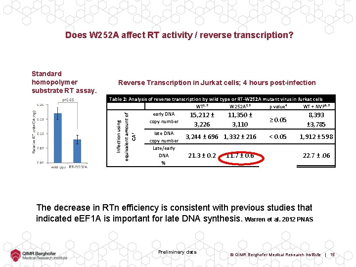 Does W 252 A affect RT activity / reverse transcription? Standard homopolymer substrate RT