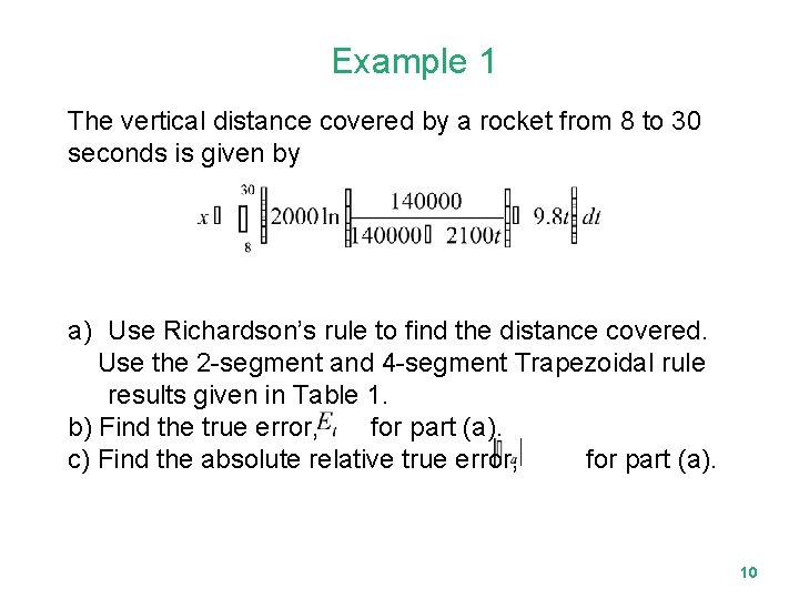 Example 1 The vertical distance covered by a rocket from 8 to 30 seconds