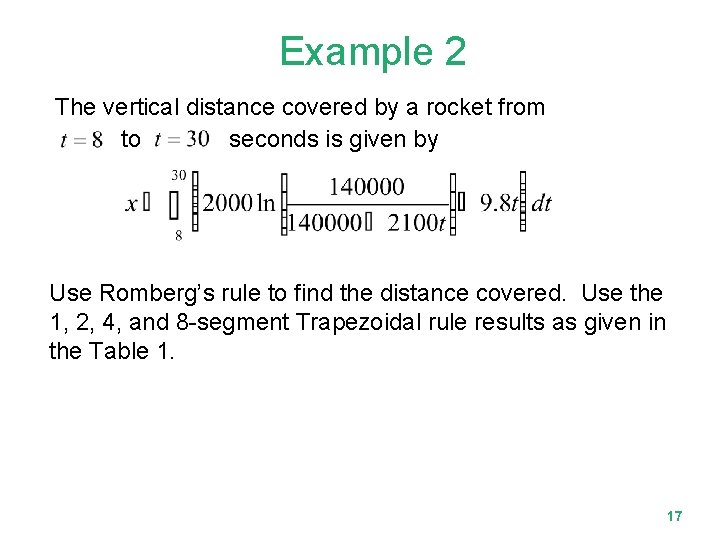 Example 2 The vertical distance covered by a rocket from to seconds is given