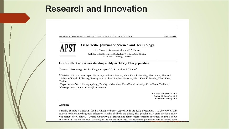 Research and Innovation 