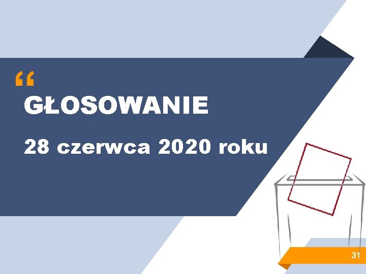 “GŁOSOWANIE 28 czerwca 2020 roku 31 