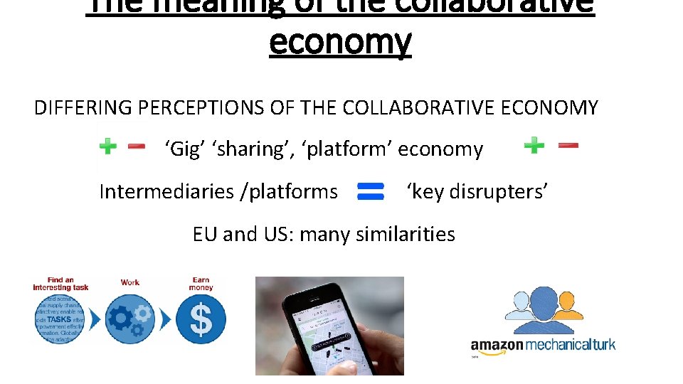 The meaning of the collaborative economy DIFFERING PERCEPTIONS OF THE COLLABORATIVE ECONOMY ‘Gig’ ‘sharing’,