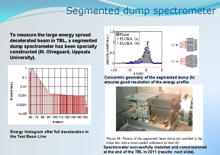 Segmented dump spectrometer To measure the large energy spread decelerated beam in TBL, a