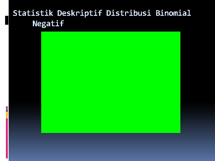 Statistik Deskriptif Distribusi Binomial Negatif 