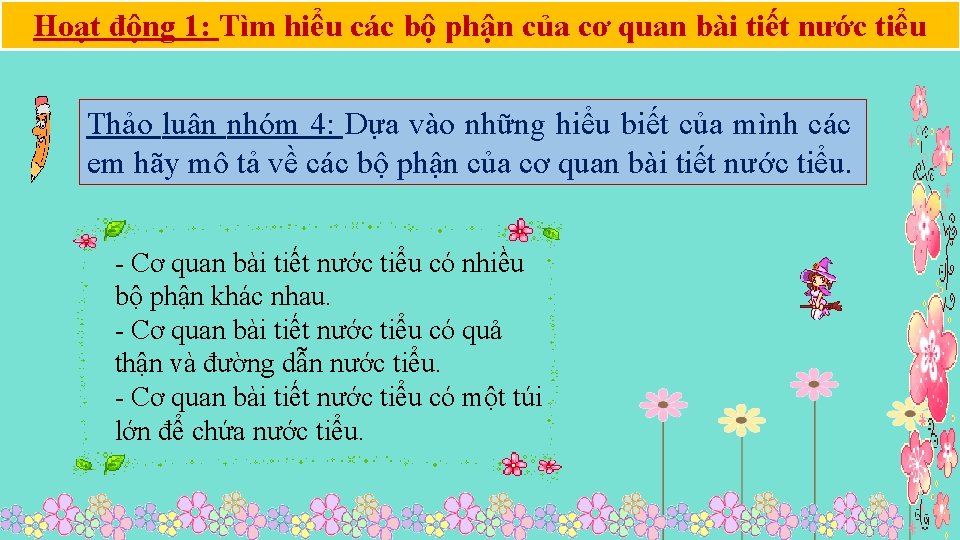 Hoạt động 1: Tìm hiểu các bộ phận của cơ quan bài tiết nước