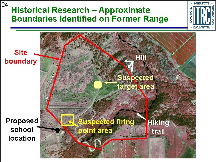 24 Historical Research – Approximate Boundaries Identified on Former Range Site boundary Hill Suspected