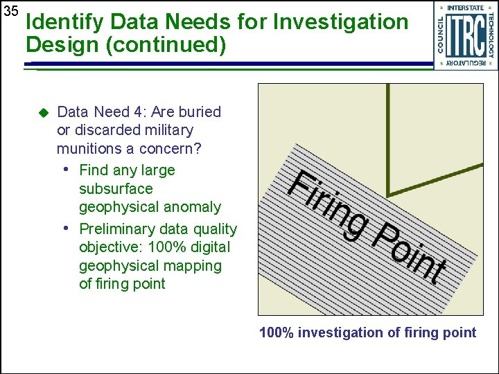 35 Identify Data Needs for Investigation Design (continued) u Data Need 4: Are buried