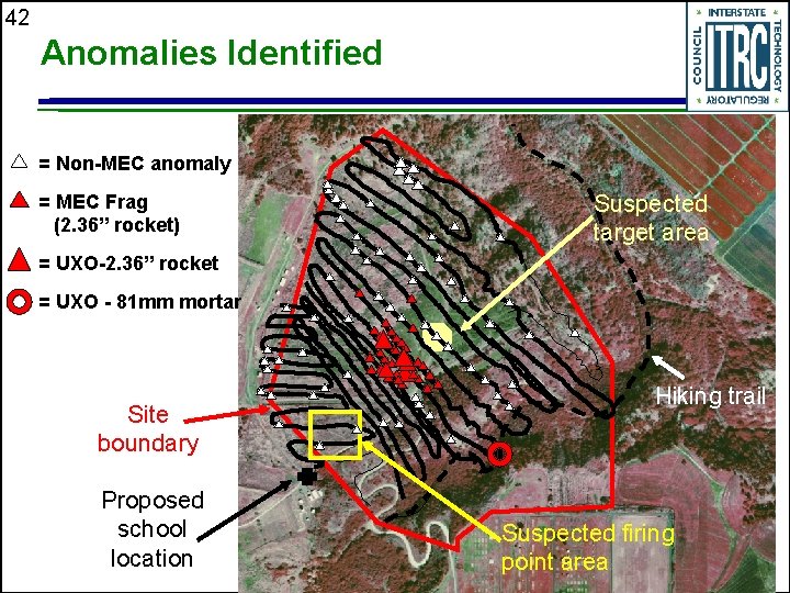 42 Anomalies Identified = Non-MEC anomaly = MEC Frag (2. 36” rocket) Suspected target