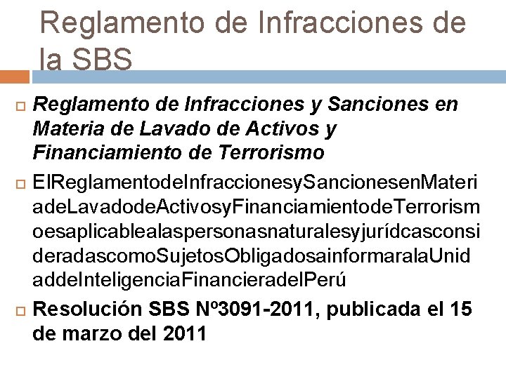 Reglamento de Infracciones de la SBS Reglamento de Infracciones y Sanciones en Materia de