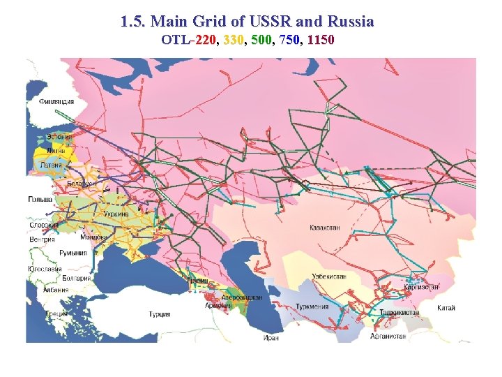 1. 5. Main Grid of USSR and Russia OTL-220, 330, 500, 750, 1150 