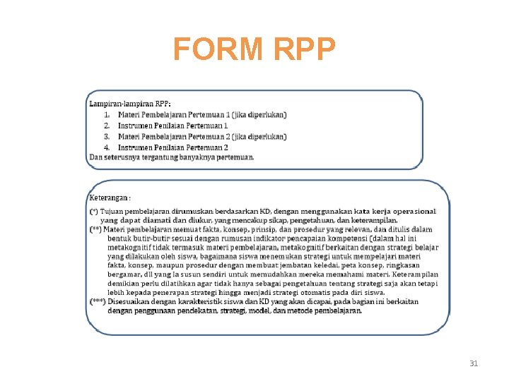 FORM RPP 31 