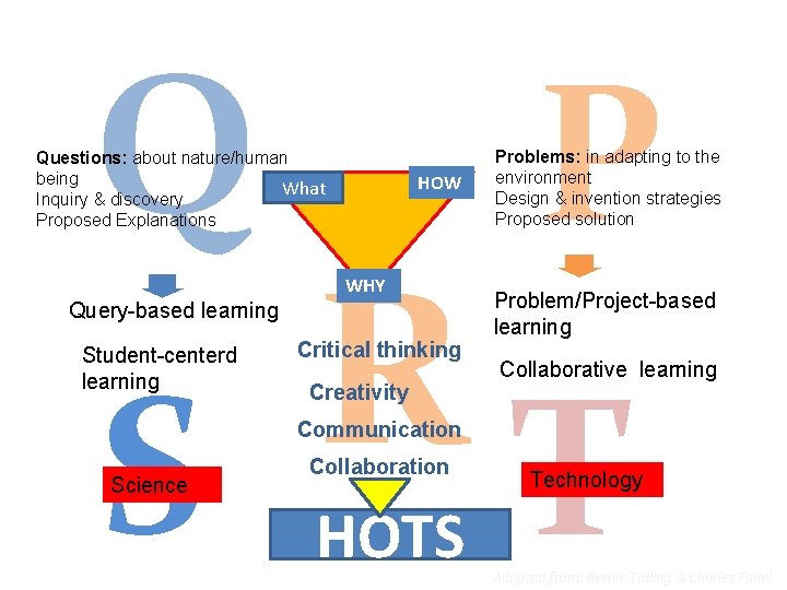 Developing 21 st Century skills Q Questions: about nature/human being What Inquiry & discovery