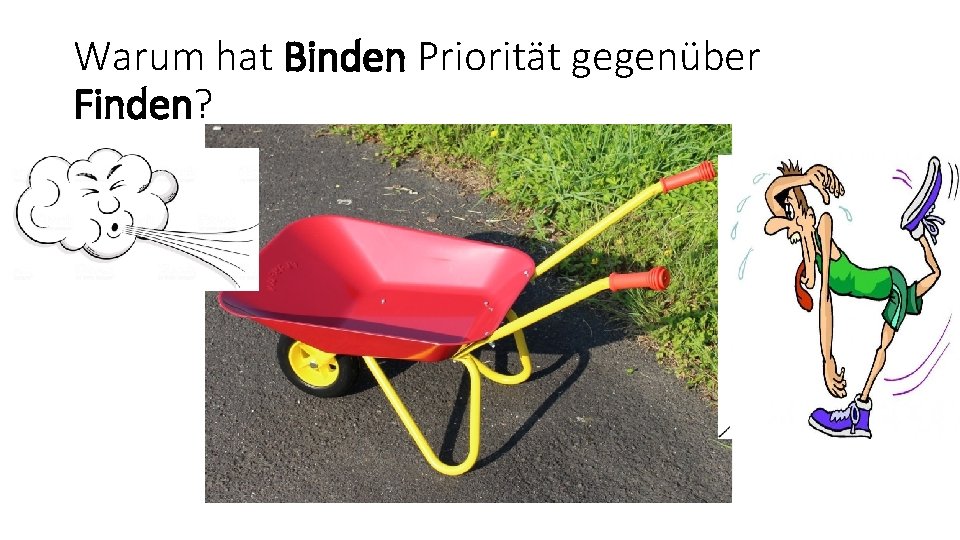 Warum hat Binden Priorität gegenüber Finden? 