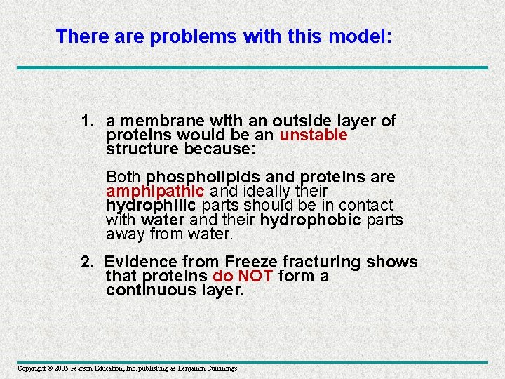 There are problems with this model: 1. a membrane with an outside layer of