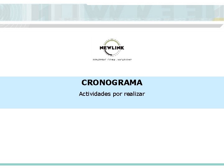 CRONOGRAMA Actividades por realizar 