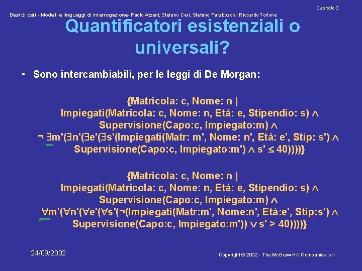 Capitolo 3 Basi di dati - Modelli e linguaggi di interrogazione- Paolo Atzeni, Stefano