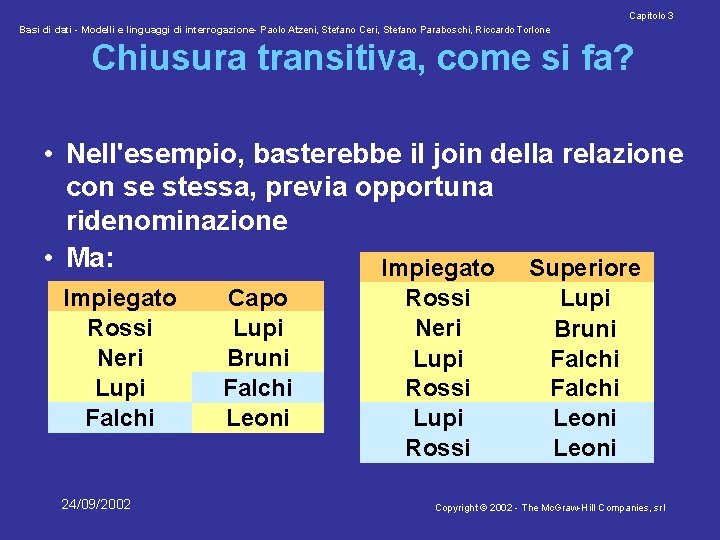 Capitolo 3 Basi di dati - Modelli e linguaggi di interrogazione- Paolo Atzeni, Stefano