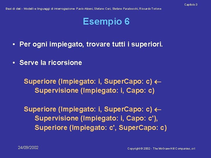 Capitolo 3 Basi di dati - Modelli e linguaggi di interrogazione- Paolo Atzeni, Stefano