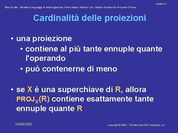 Capitolo 3 Basi di dati - Modelli e linguaggi di interrogazione- Paolo Atzeni, Stefano