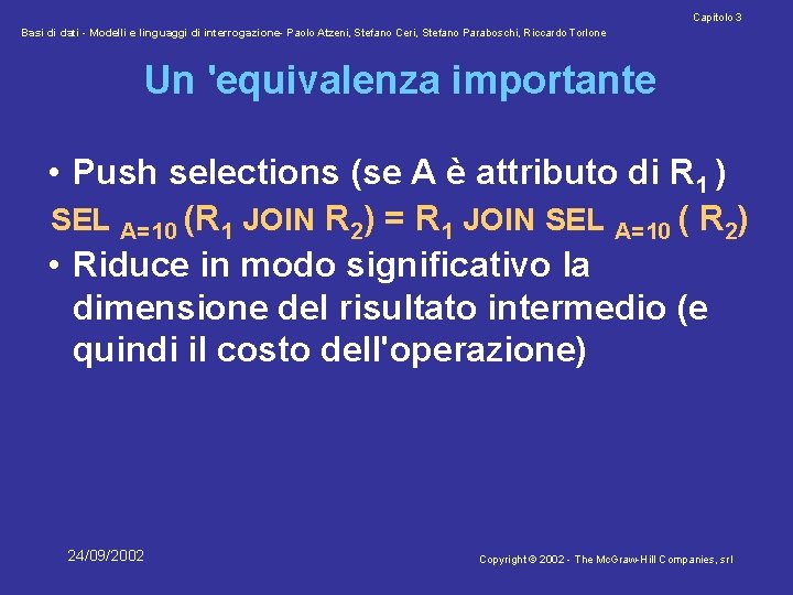 Capitolo 3 Basi di dati - Modelli e linguaggi di interrogazione- Paolo Atzeni, Stefano