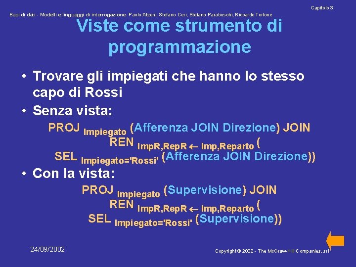 Capitolo 3 Basi di dati - Modelli e linguaggi di interrogazione- Paolo Atzeni, Stefano