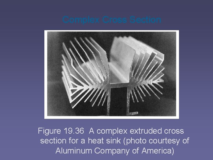 Complex Cross Section Figure 19. 36 A complex extruded cross section for a heat
