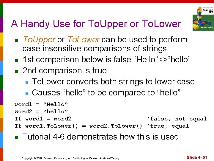 A Handy Use for To. Upper or To. Lower n n n To. Upper