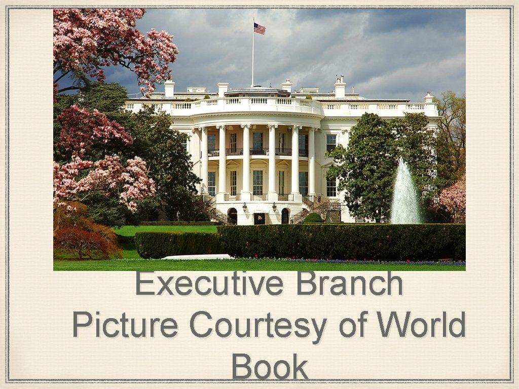 Executive Branch Picture Courtesy of World Book 
