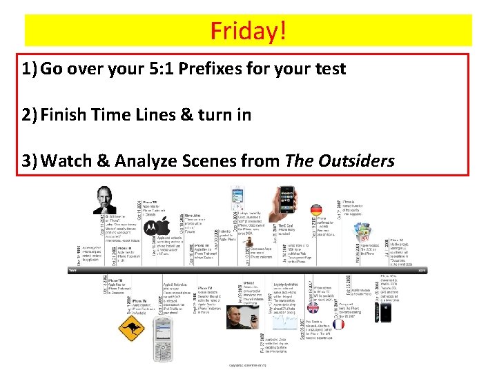 Friday! 1) Go over your 5: 1 Prefixes for your test 2) Finish Time