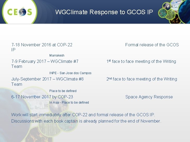 WGClimate Response to GCOS IP 7 -18 November 2016 at COP-22 IP Formal release