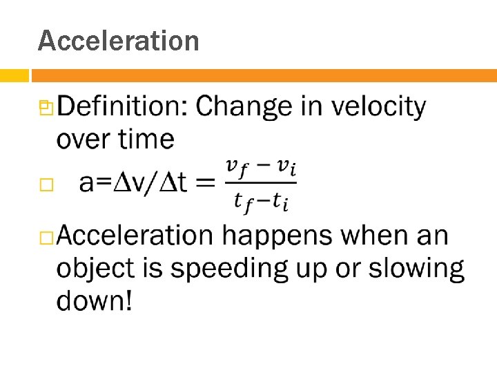 Acceleration 