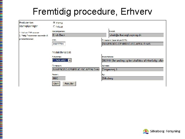 Fremtidig procedure, Erhverv 