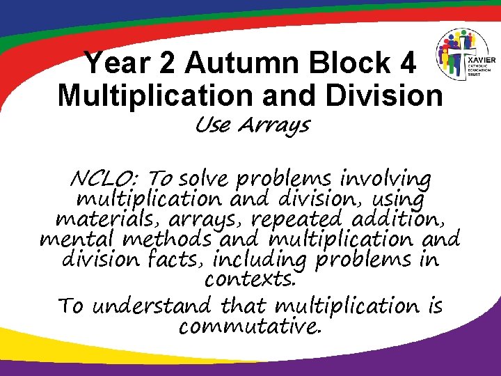 Year 2 Autumn Block 4 Multiplication and Division Use Arrays NCLO: To solve problems