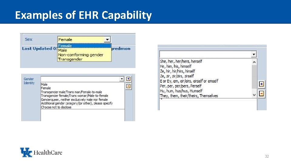 Examples of EHR Capability 32 