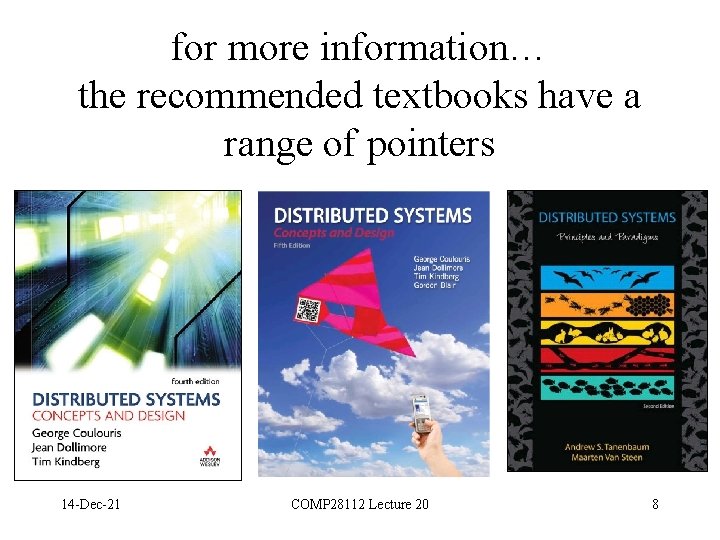 for more information… the recommended textbooks have a range of pointers 14 -Dec-21 COMP