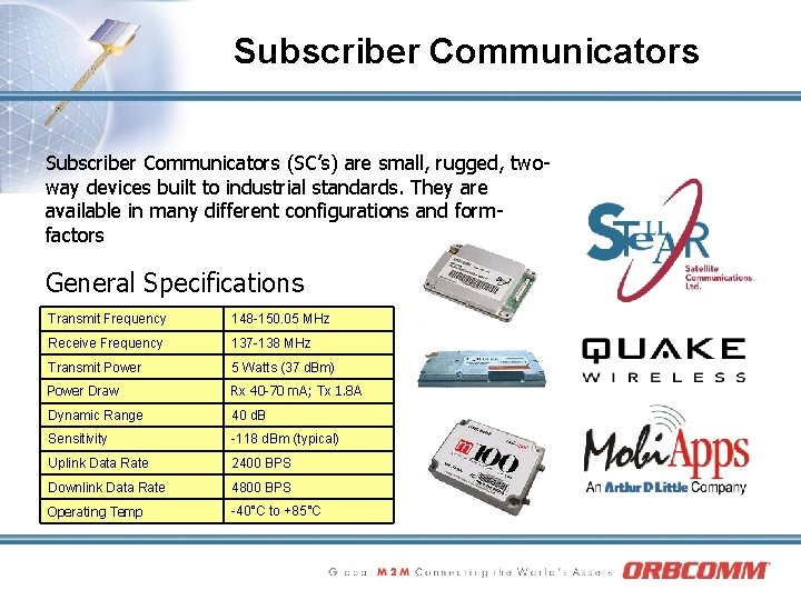 Subscriber Communicators (SC’s) are small, rugged, twoway devices built to industrial standards. They are