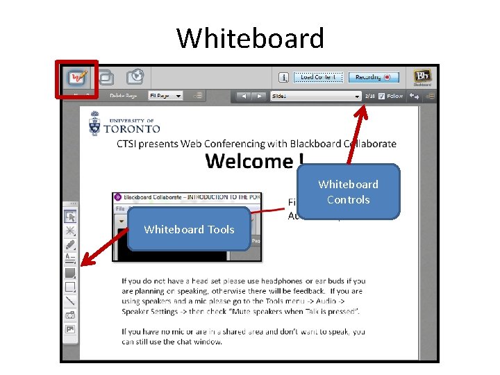 Whiteboard Controls Whiteboard Tools 