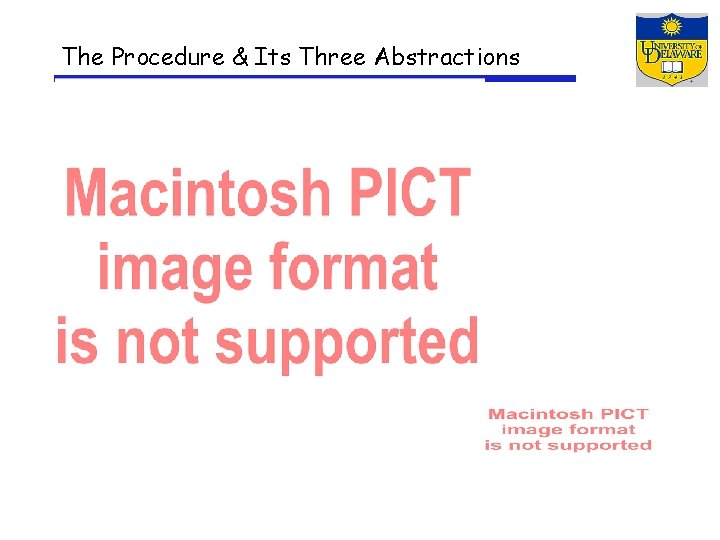 The Procedure & Its Three Abstractions 