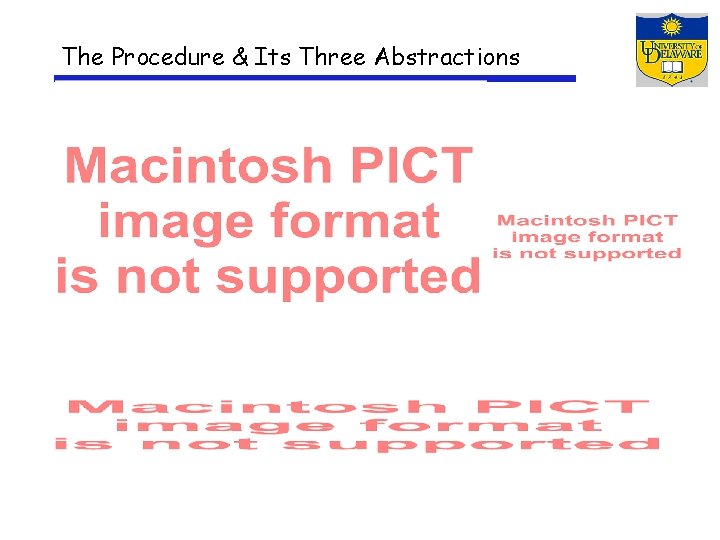 The Procedure & Its Three Abstractions 