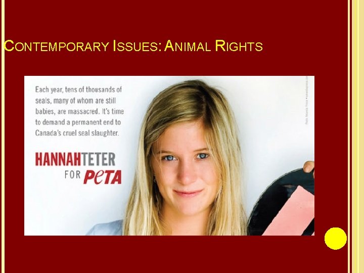 CONTEMPORARY ISSUES: ANIMAL RIGHTS 