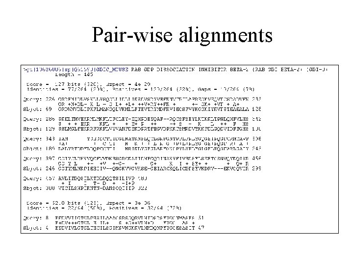 Pair-wise alignments 