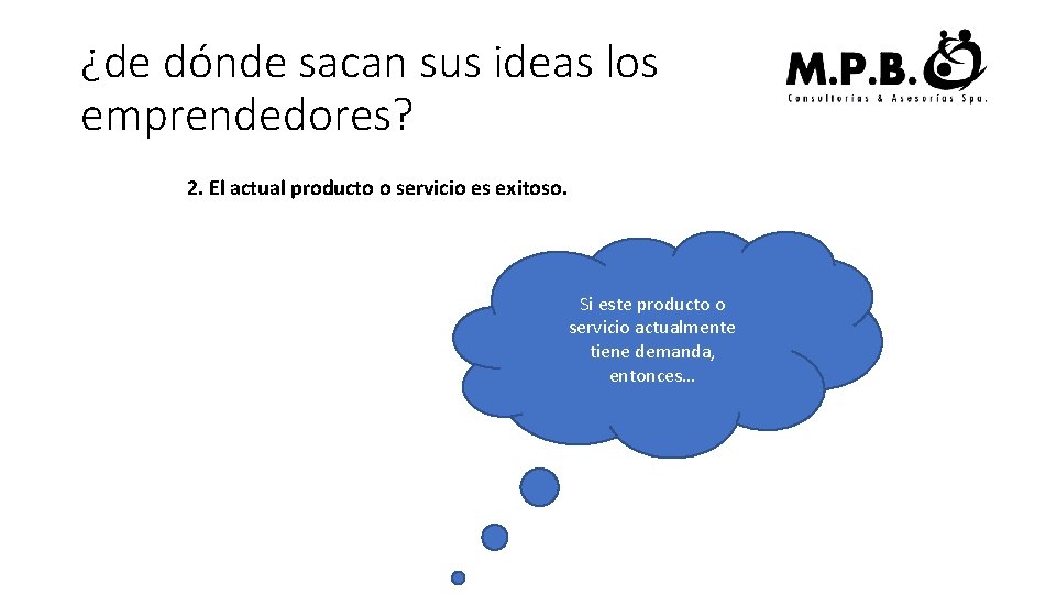 ¿de dónde sacan sus ideas los emprendedores? 2. El actual producto o servicio es