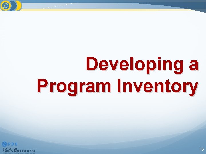 Developing a Program Inventory 16 