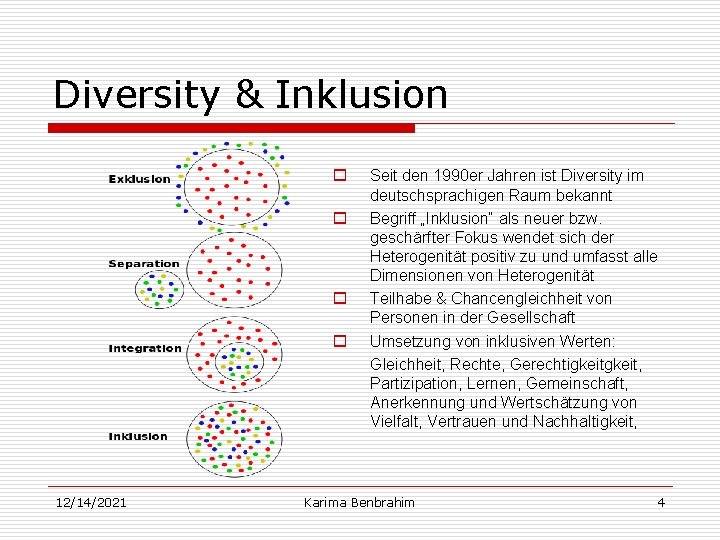 Diversity & Inklusion o o 12/14/2021 Seit den 1990 er Jahren ist Diversity im