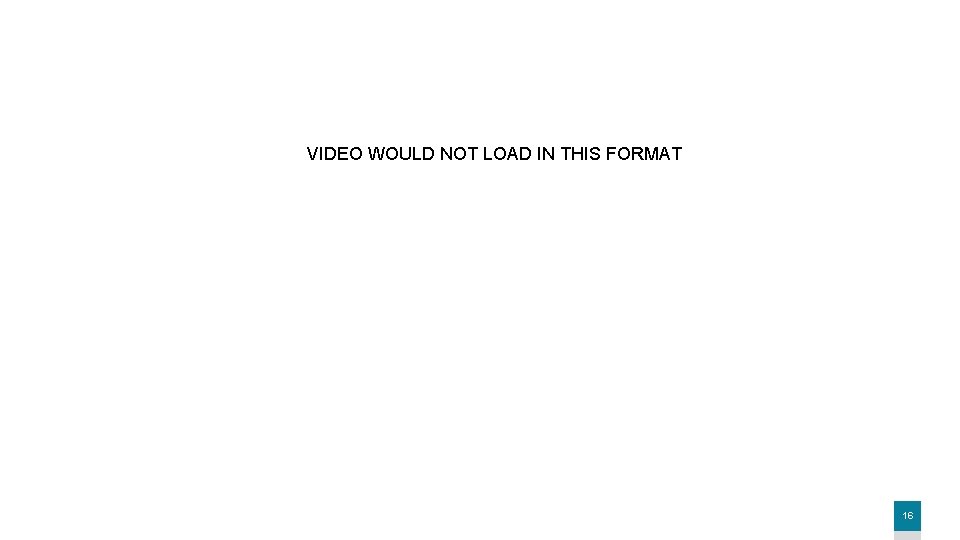 VIDEO WOULD NOT LOAD IN THIS FORMAT 16 VIDEO WOULD NOT LOAD IN THIS FORMAT 16