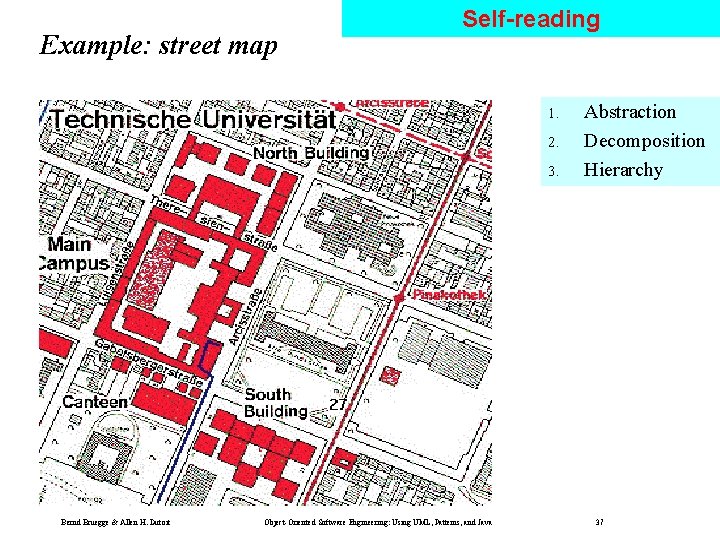 Example: street map Self-reading 1. 2. 3. Bernd Bruegge & Allen H. Dutoit Object-Oriented Example: street map Self-reading 1. 2. 3. Bernd Bruegge & Allen H. Dutoit Object-Oriented