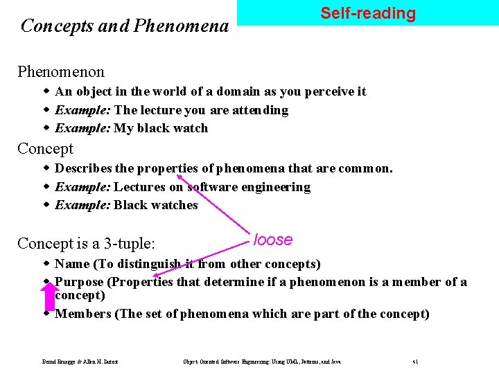 Self-reading Concepts and Phenomena Phenomenon w An object in the world of a domain Self-reading Concepts and Phenomena Phenomenon w An object in the world of a domain